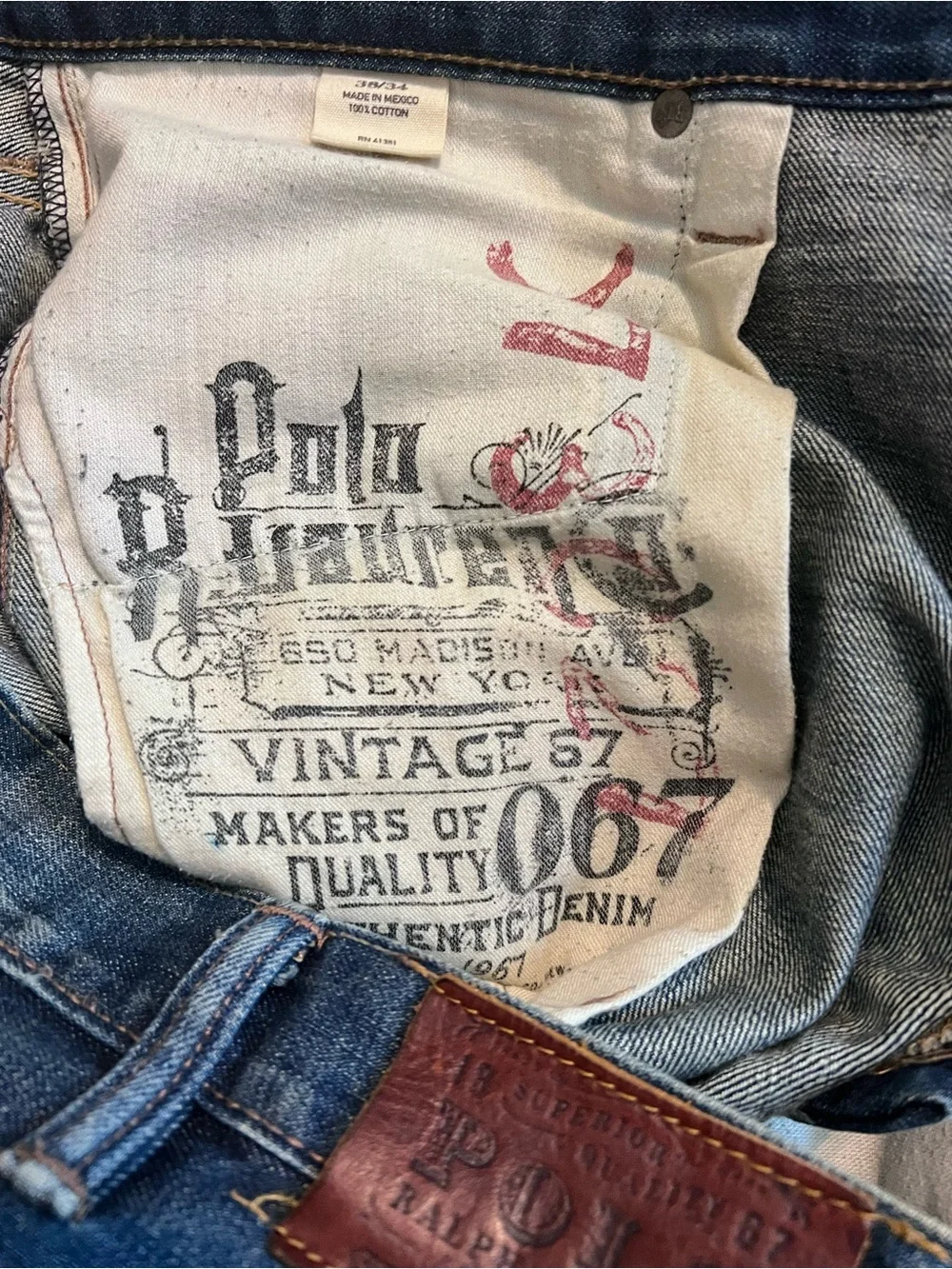 Polo Ralph Lauren Vintage 67 Straight Leg Denim Jeans Men's 38x34